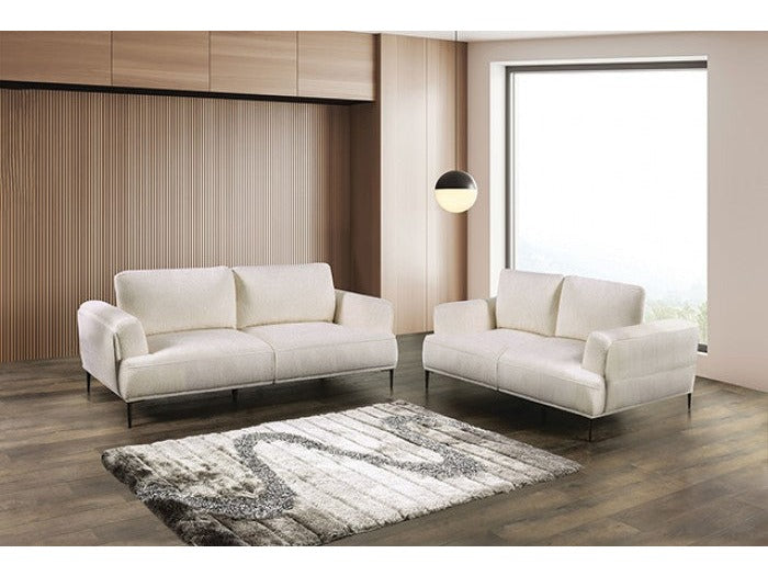 Gladbach Linen White Upholstery Living Room Set
