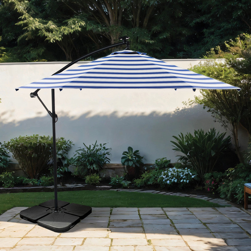 Glam Blue/White/Black Cantilever Umbrella