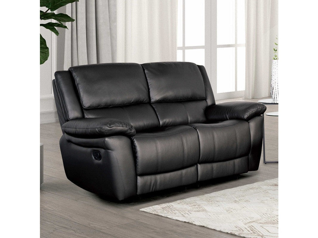 Glarus Black Loveseat Manual Recliner