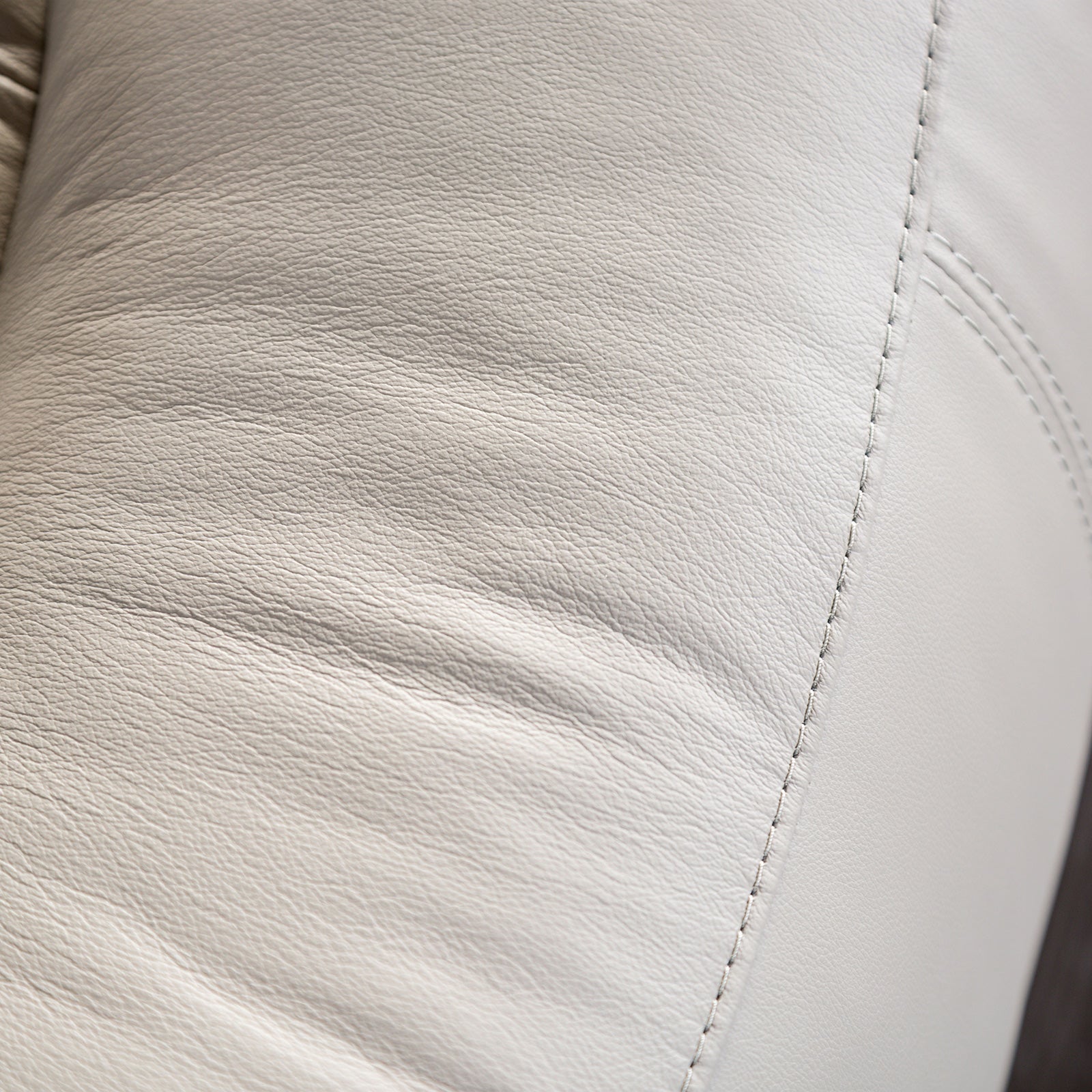 Glarus White Leather Match Reclining Loveseat