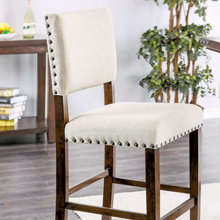 Glenbrook Ivory Linen & Brown Cherry Counter Height Side Chair (Set of 2)