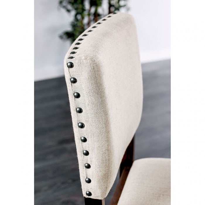 Glenbrook Ivory Linen & Brown Cherry Counter Height Side Chair (Set of 2)