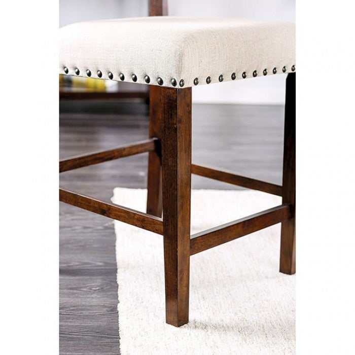 Glenbrook Ivory Linen & Brown Cherry Counter Height Side Chair (Set of 2)