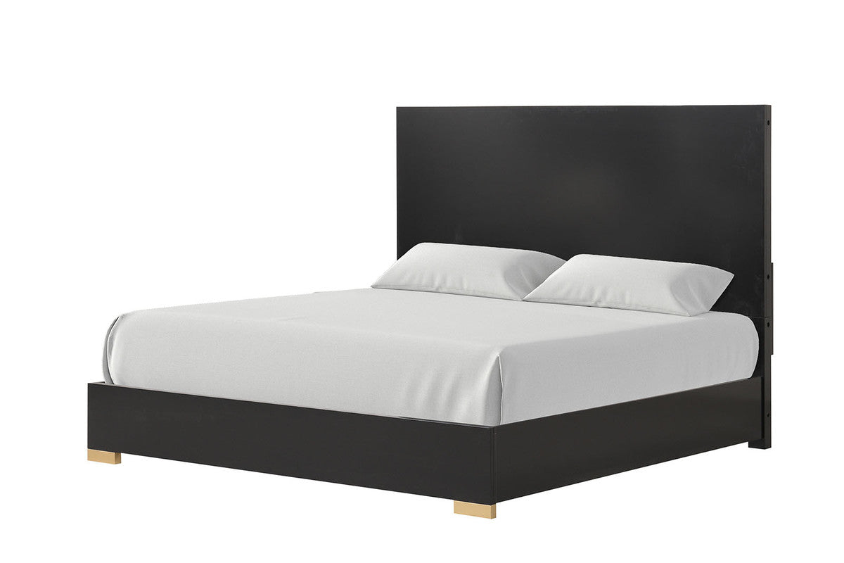 Goldsberg Black/Gold 5 Pc. Queen Bedroom Set w/ 2NS