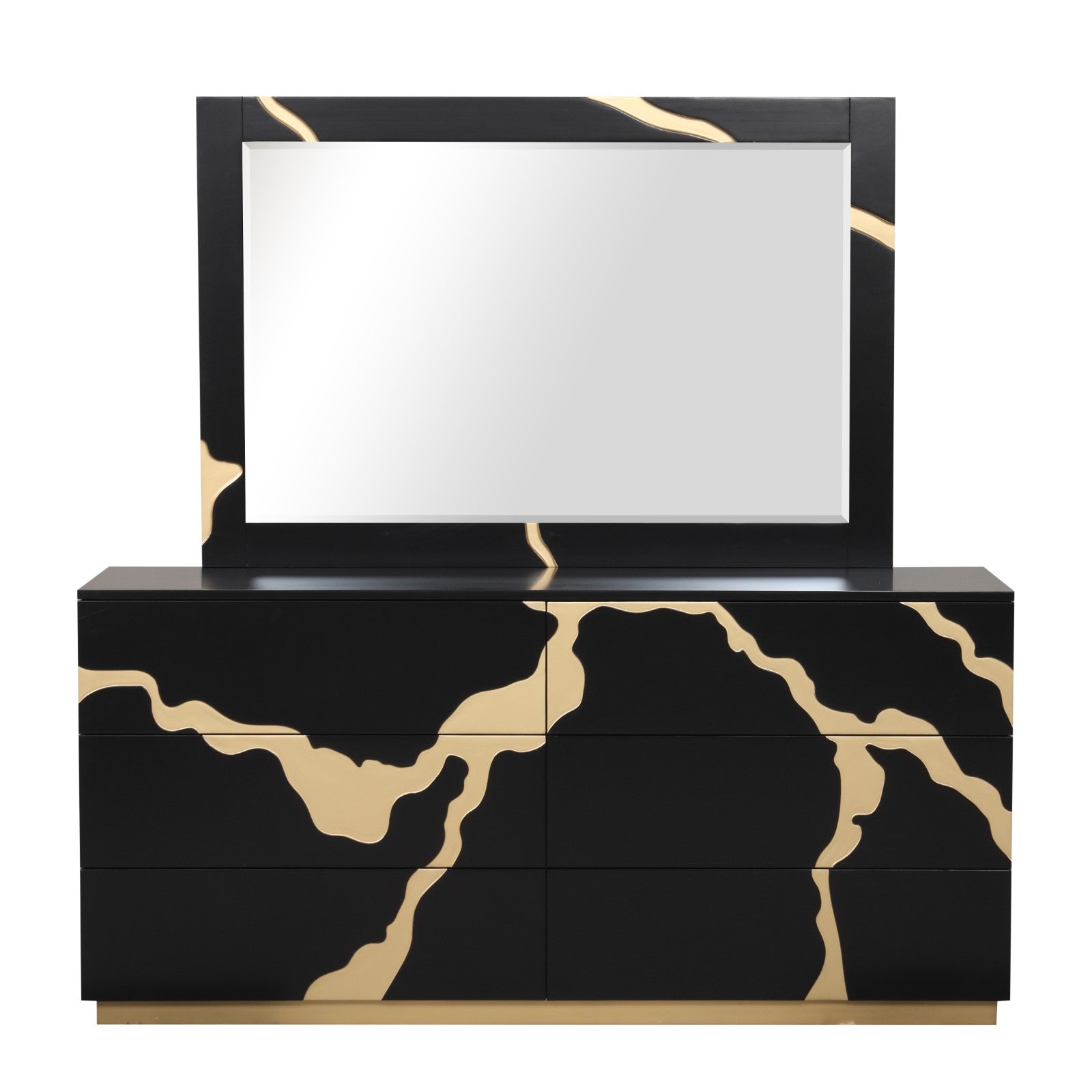 Goldsberg Black/Gold Queen 4 Piece Bedroom Set