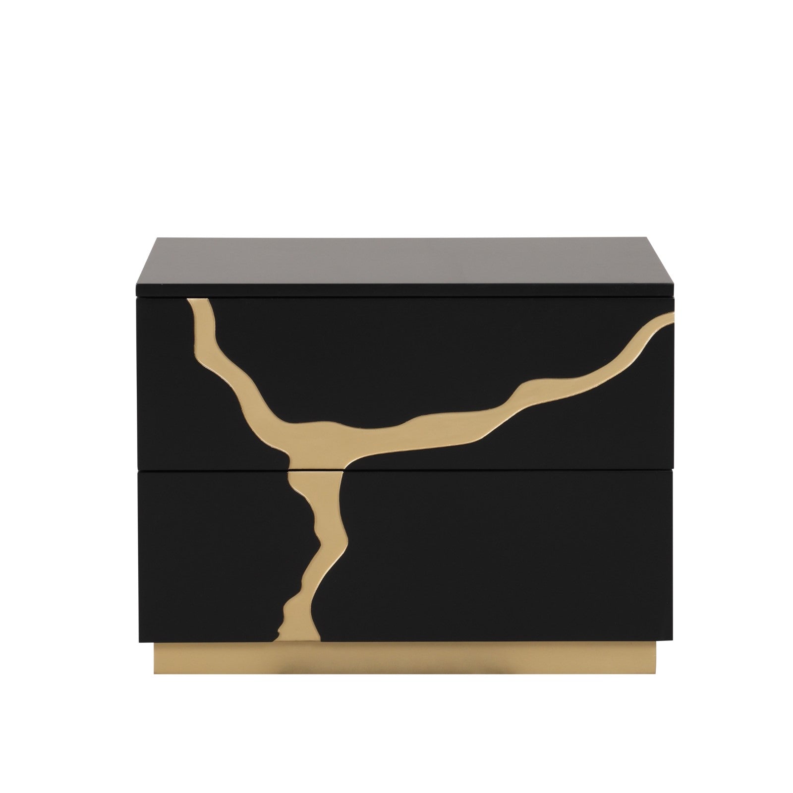 Goldsberg Black/Gold Queen 5 Piece Bedroom Set w/2 Nightstands