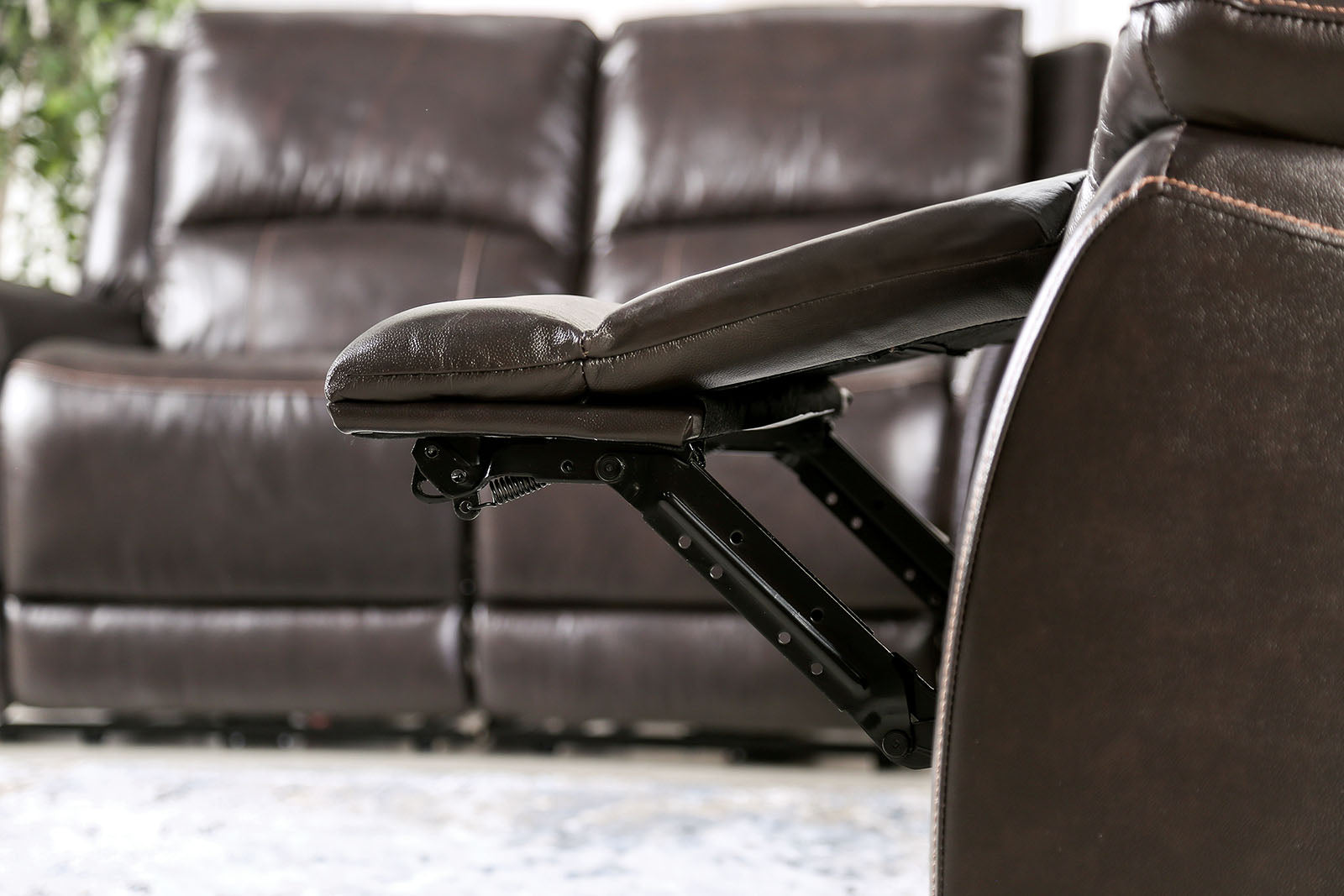 Gorgius Espresso Top Grain Leather Match Power Reclining Sofa & Loveseat