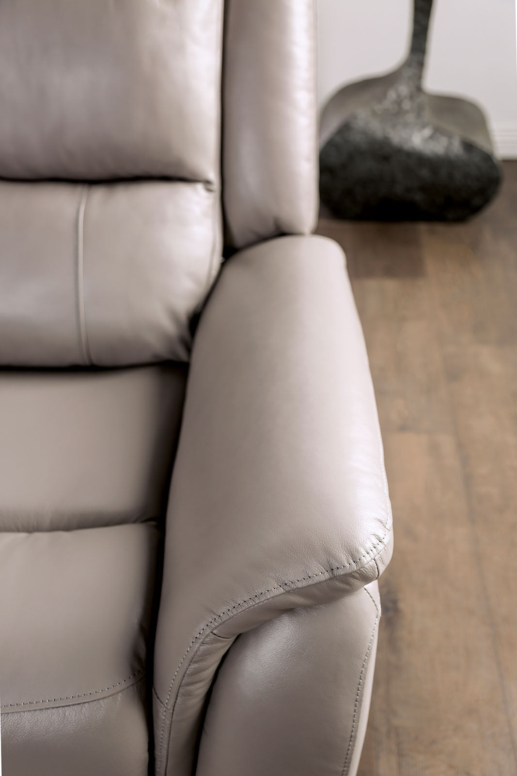 Gorgius Light Gray Top Grain Leather Match Power Reclining Sofa & Loveseat