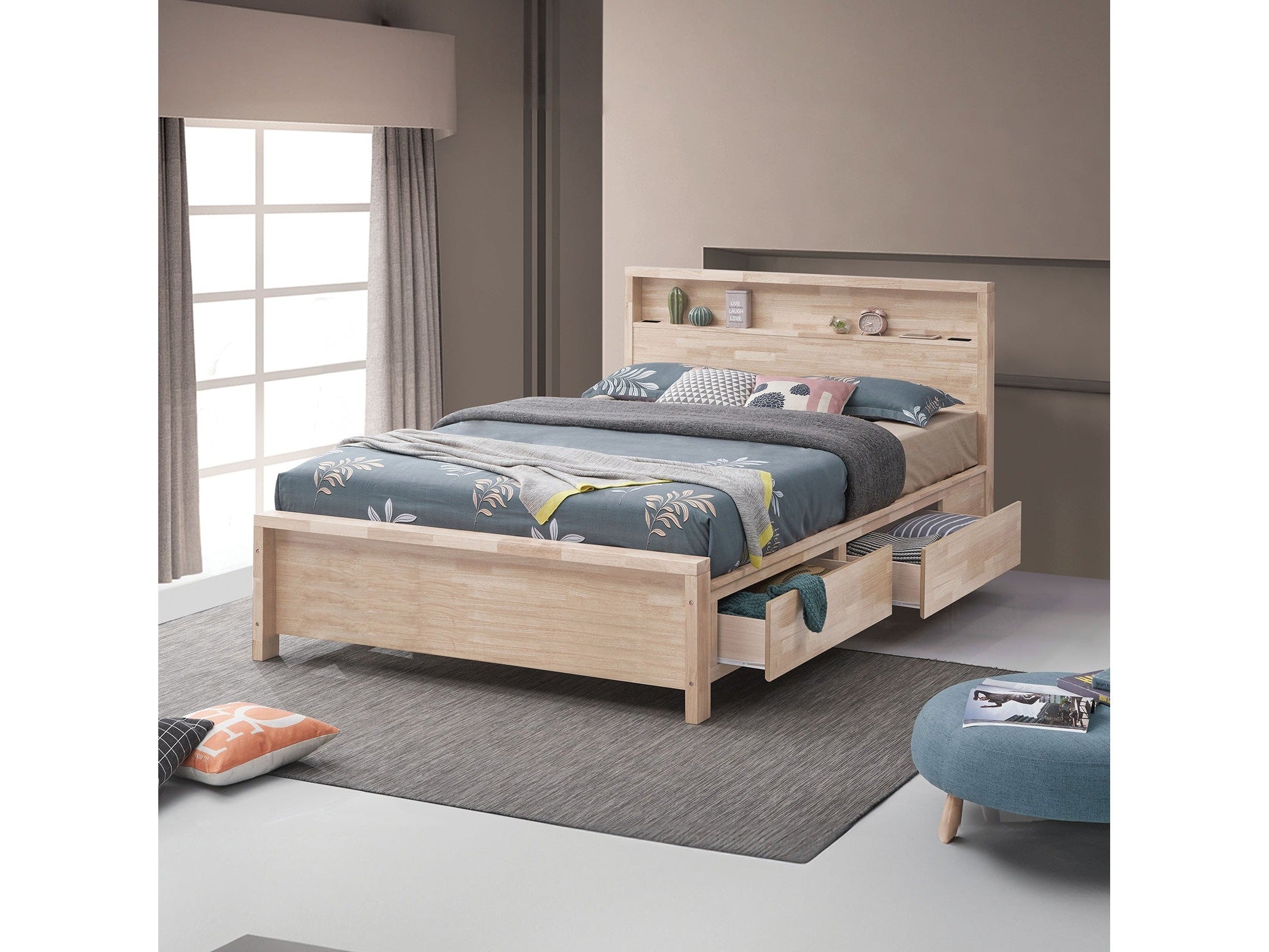 Grange Whitewash Queen Bed