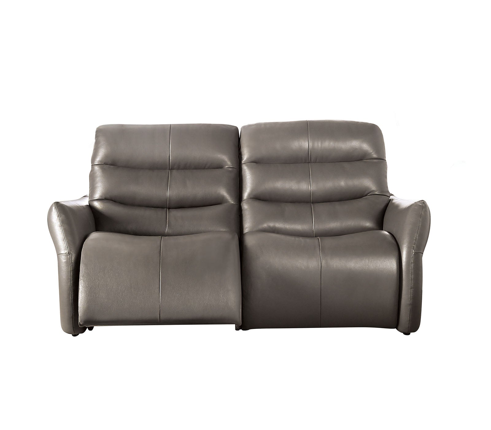 Granucci Gray Real Italian Leather Reclining Living Room Set
