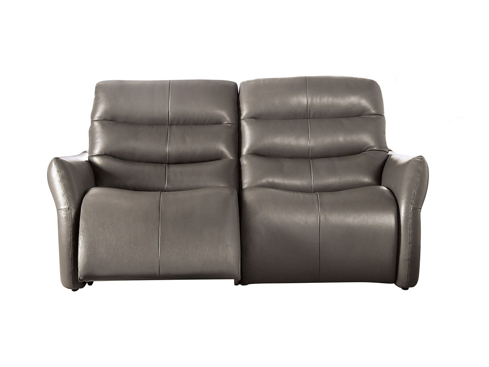 Granucci Gray Real Italian Leather Reclining Sofa
