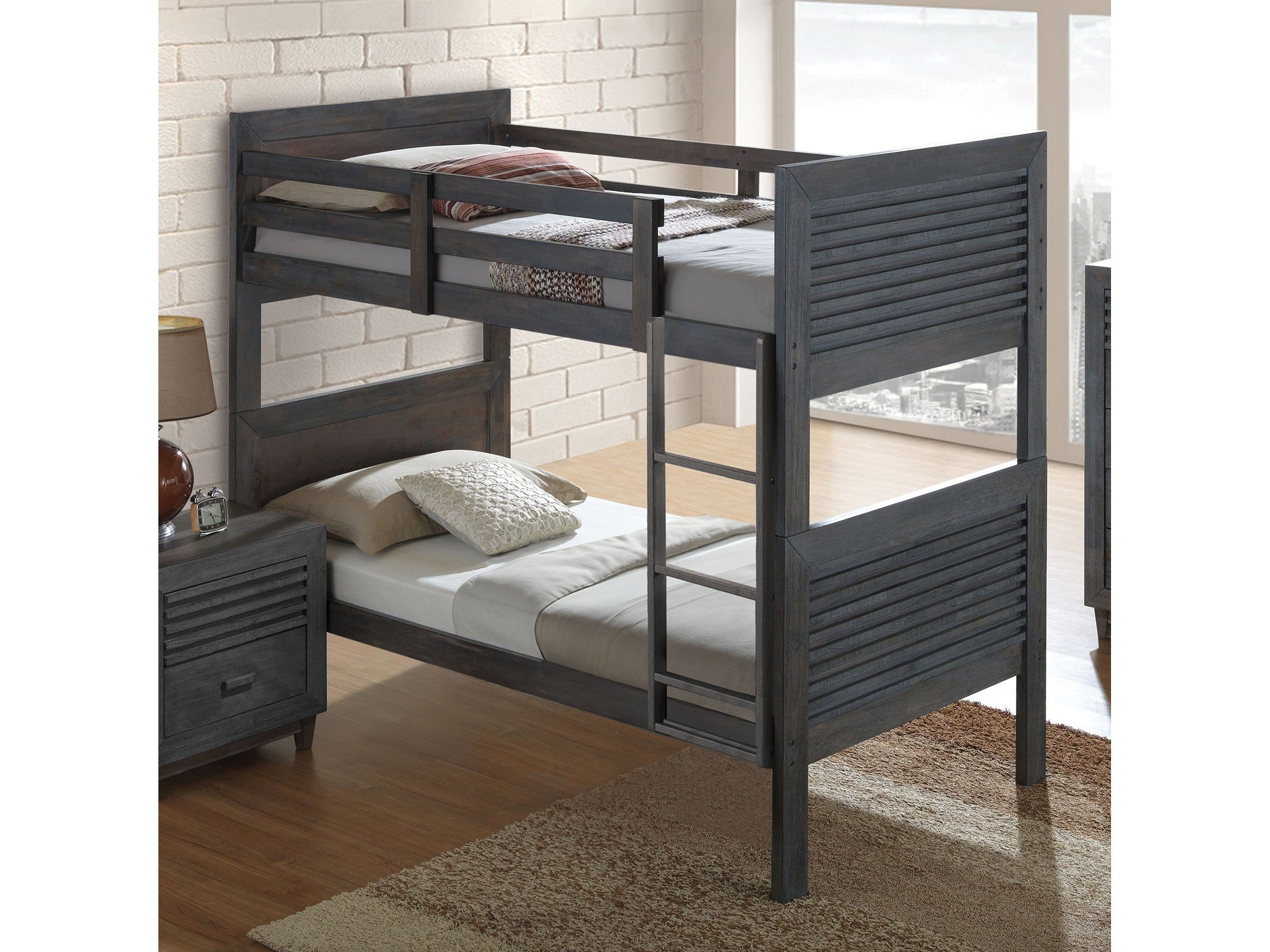 Griffin Charcoal Brown Twin Bed