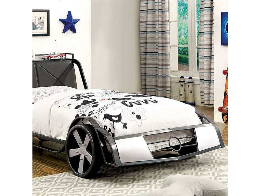 Gt racer Silver/Gun Metal Full Bed