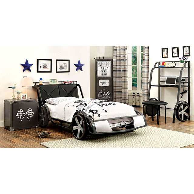 Gt racer Silver/Gun Metal Full Bed