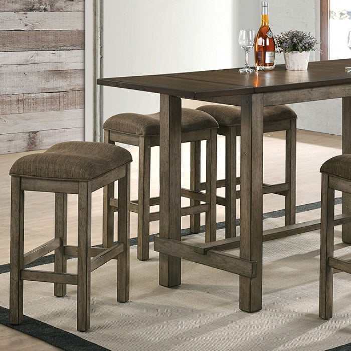 Gumboro Dark Walnut & Chestnut Counter Height Dining Room Set