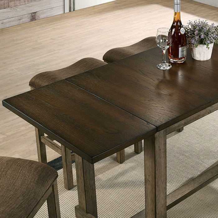 Gumboro Dark Walnut & Chestnut Counter Height Dining Room Set