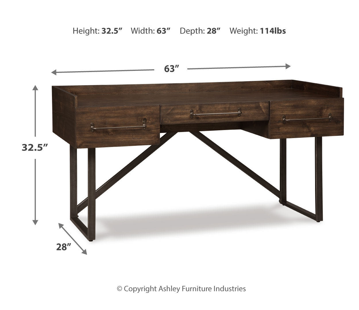 Starmore Home Office Desk with Chair and Storage