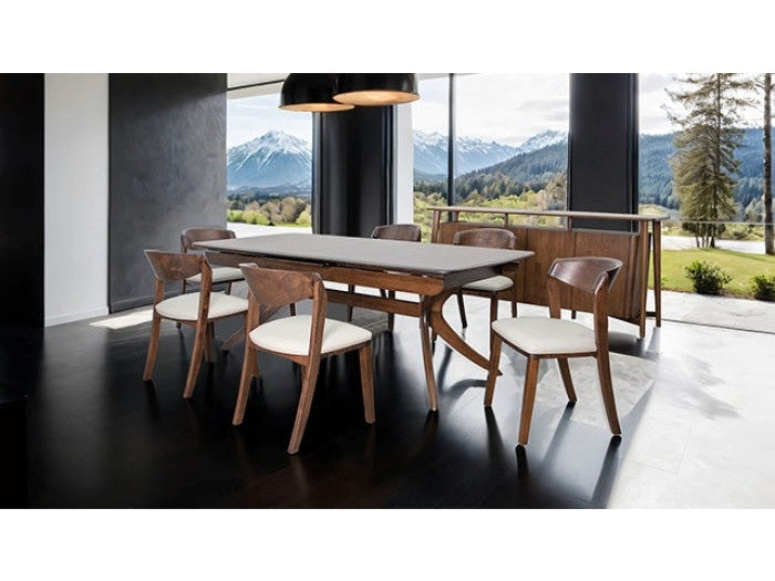 Hadsten Walnut 7 Piece Dining Set