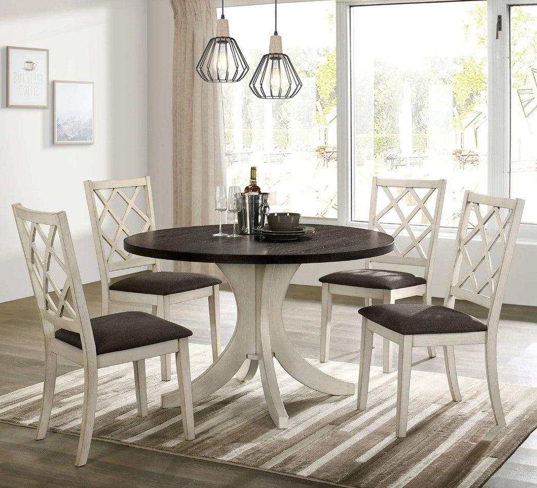 Haleigh Antique White & Gray Side Chair (Set of 2)