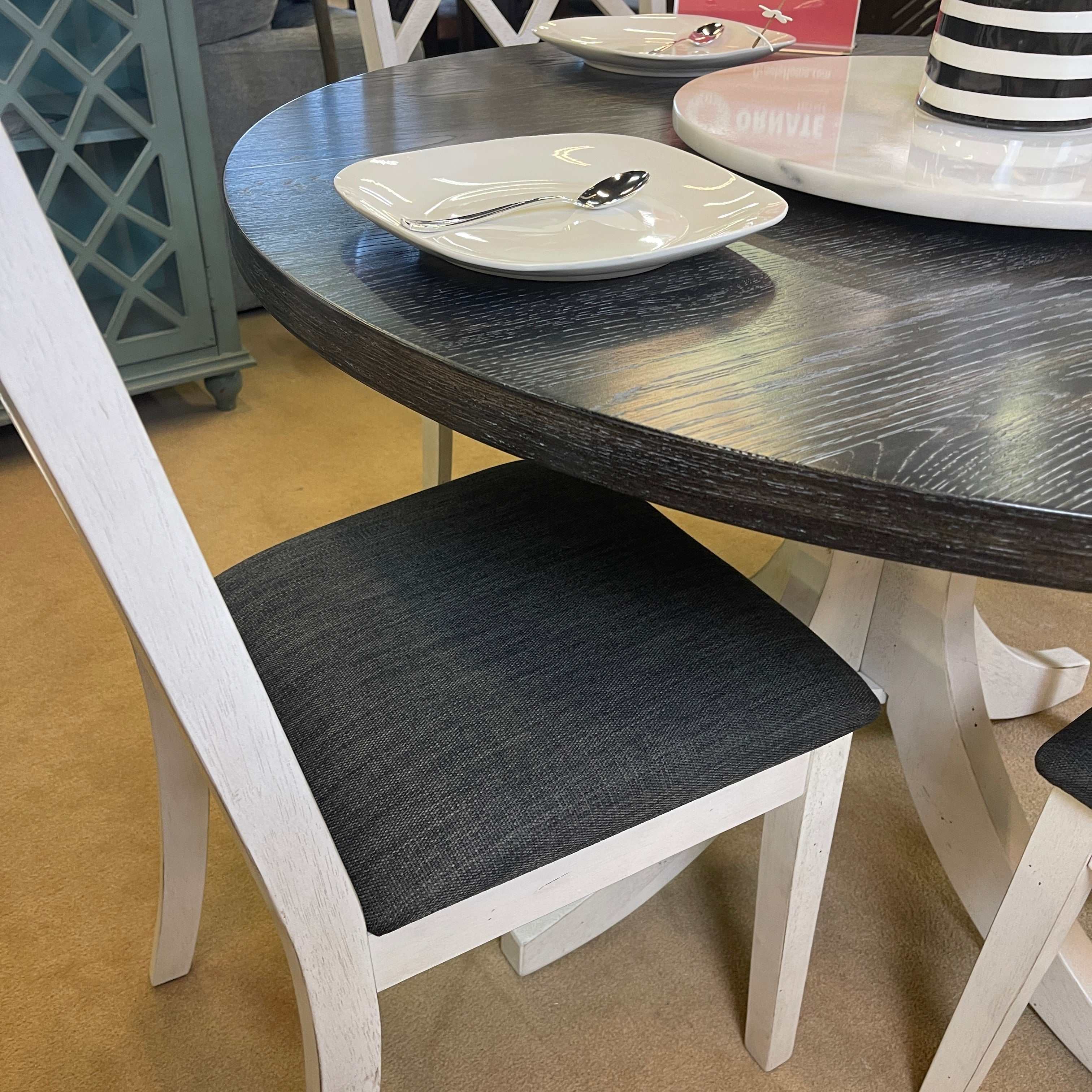 Haleigh Antique White & Gray Side Chair (Set of 2)