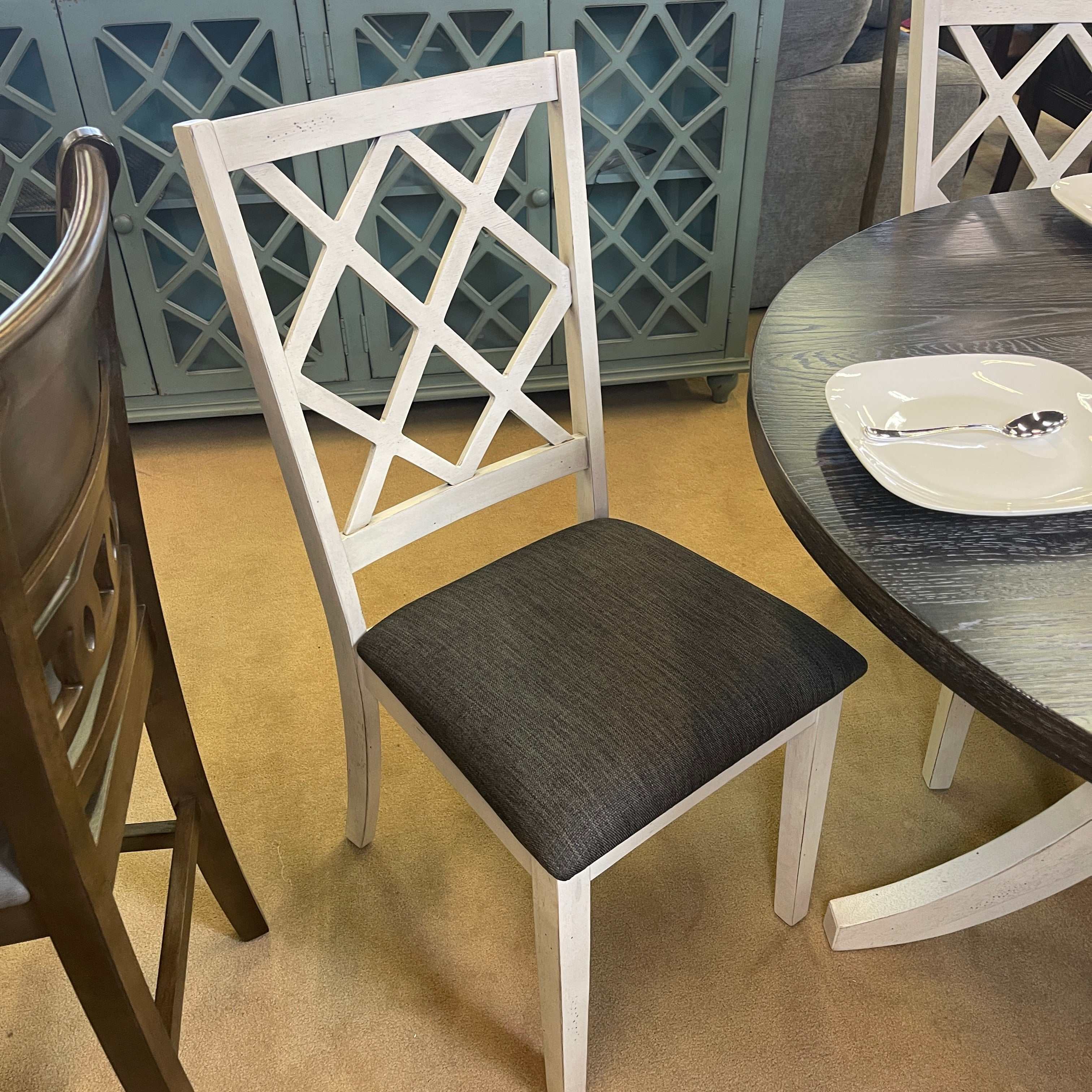 Haleigh Antique White & Gray Side Chair (Set of 2)