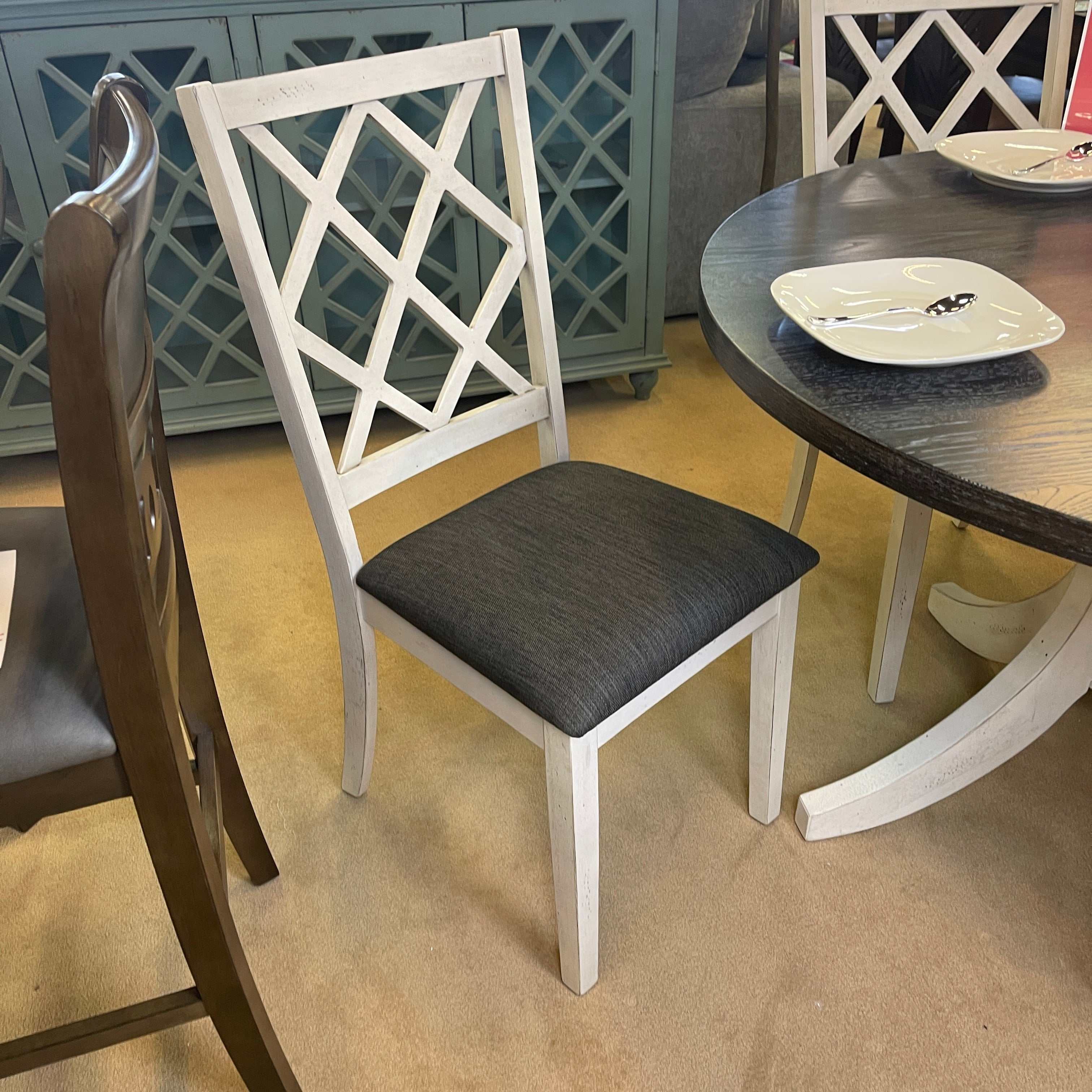 Haleigh Antique White & Gray Side Chair (Set of 2)