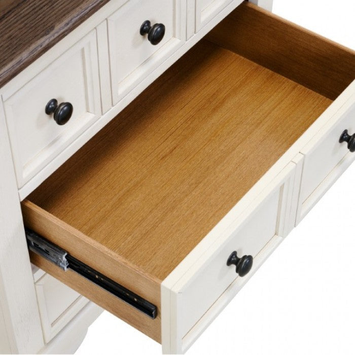 Hampstead White/Dark Brown Nightstand