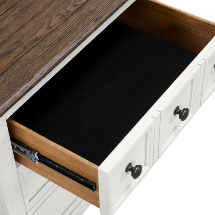 Hampstead White/Dark Brown Nightstand