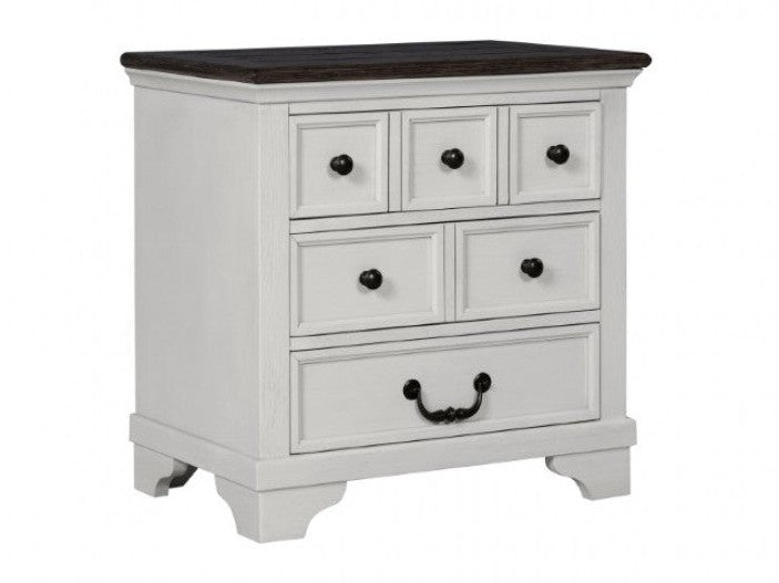 Hampstead White/Dark Brown Nightstand
