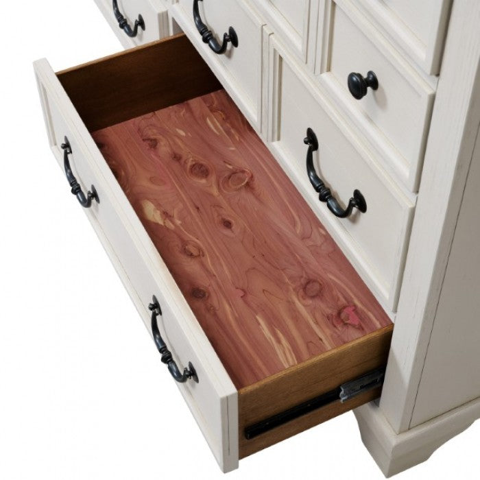 Hampstead White/Dark Brown Queen 4 Piece Bedroom Set
