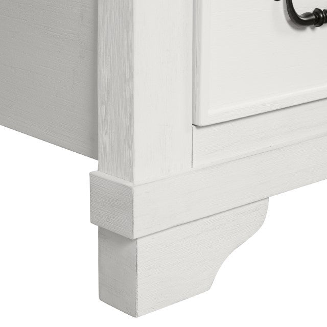 Hampstead White/Dark Brown Queen Bed