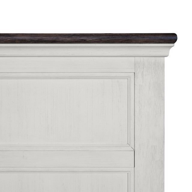 Hampstead White/Dark Brown Queen Bed