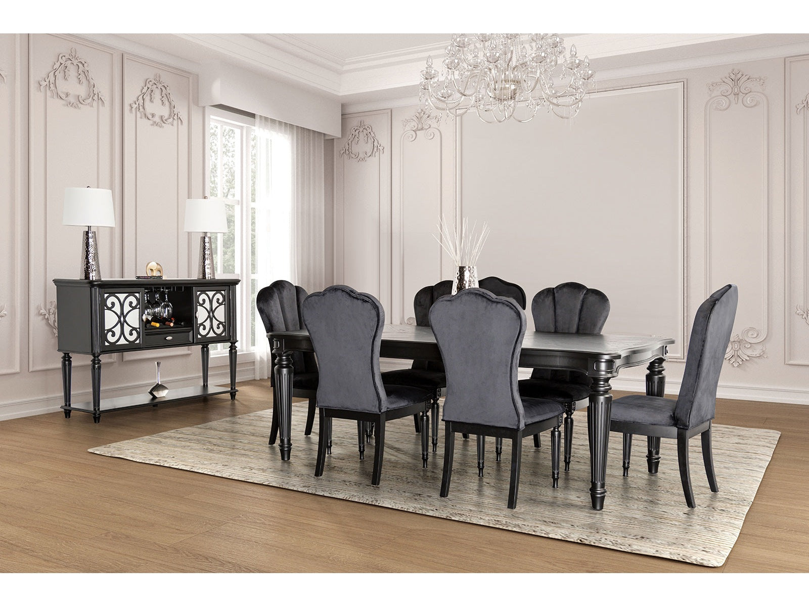 Hannoria Black 7 Piece Dining Set