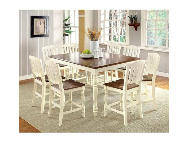 Harrisburg Vintage White/Dark Oak Counter Height Table