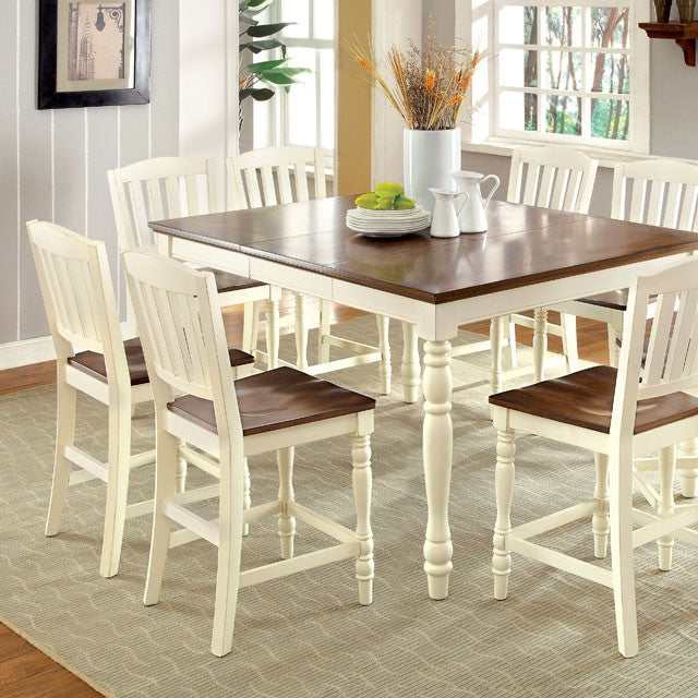 Harrisburg Vintage White/Dark Oak Counter Height Table