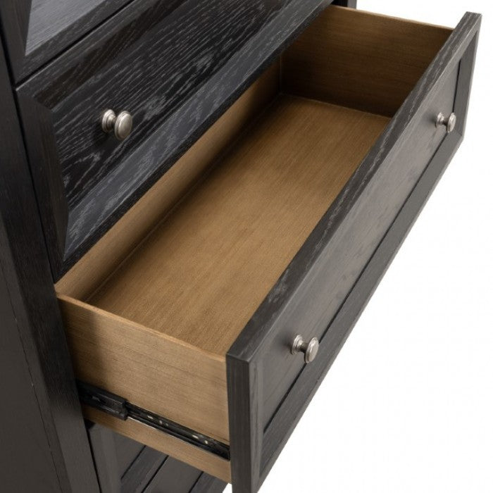 Hatton Cross Weathered Black Queen 5 Piece Bedroom Set w/Chest (N2)