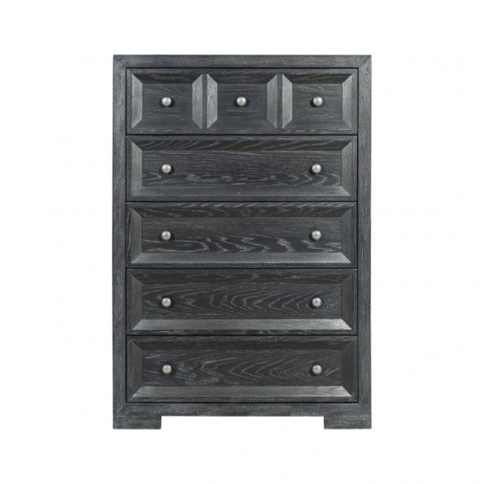Hatton Cross Weathered Black Queen 5 Piece Bedroom Set w/Chest (N2)