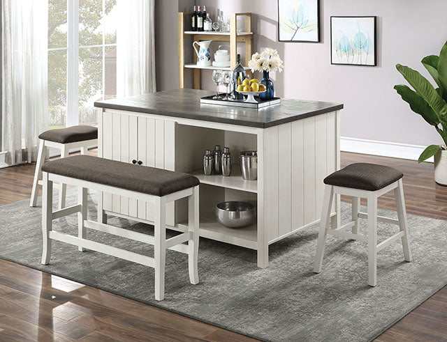 Heidelberg Off-White/Dark Gray Counter Height Stool (Set of 2)