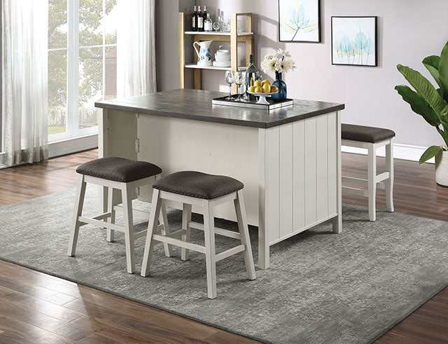 Heidelberg Off-White/Dark Gray Counter Height Stool (Set of 2)