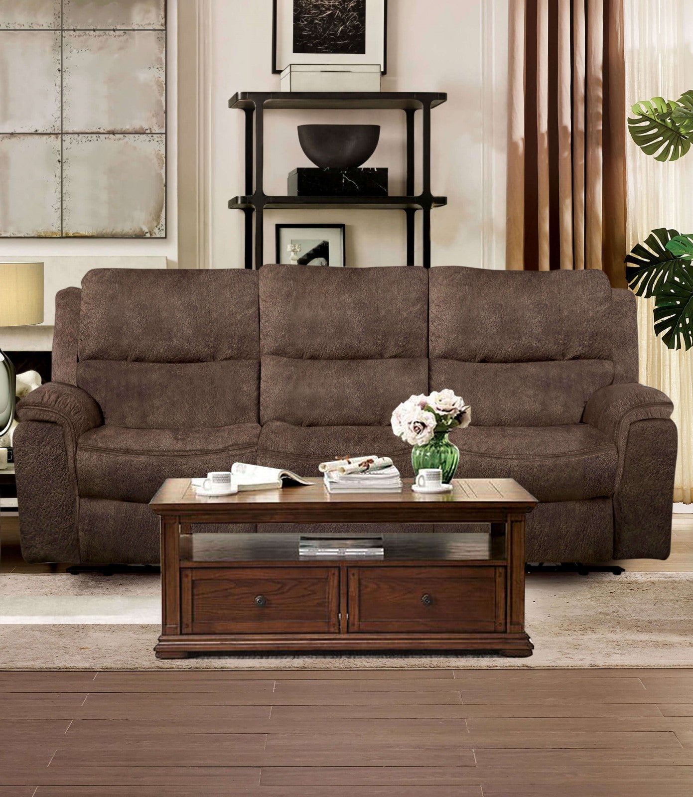 Henricus Dark Brown Sofa & Loveseat