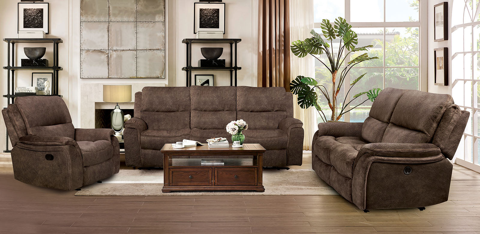 Henricus Dark Brown Sofa & Loveseat