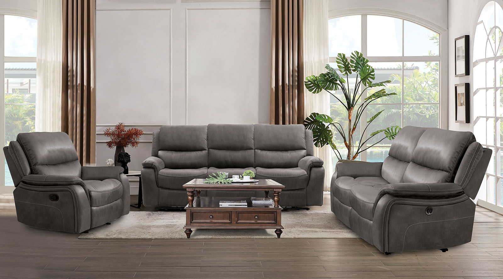Henricus Dark Gray Sofa & Loveseat