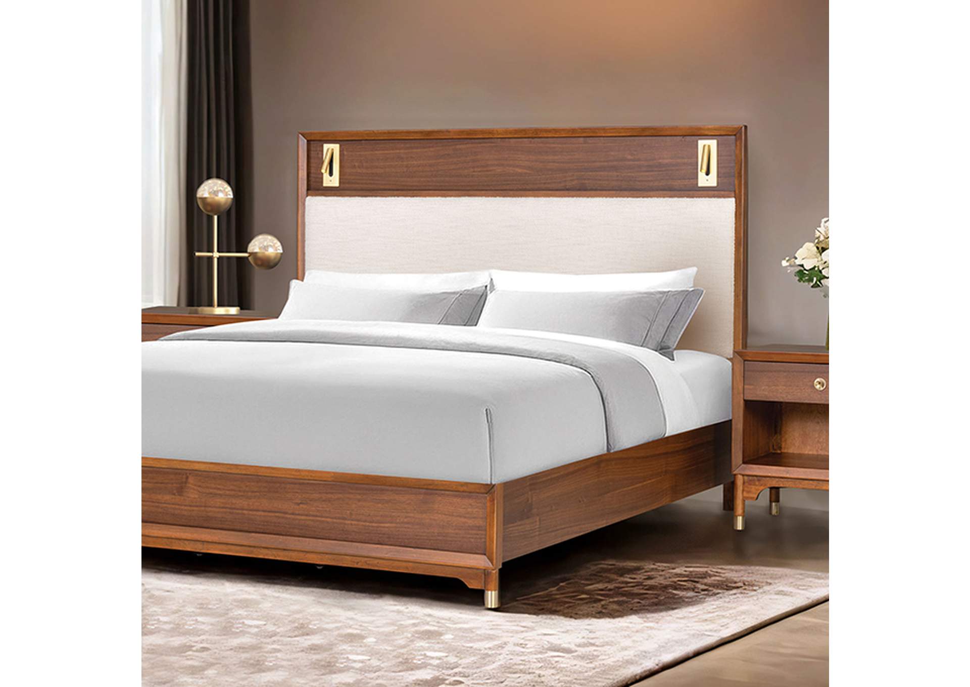 Hepburne Queen Walnut Bed