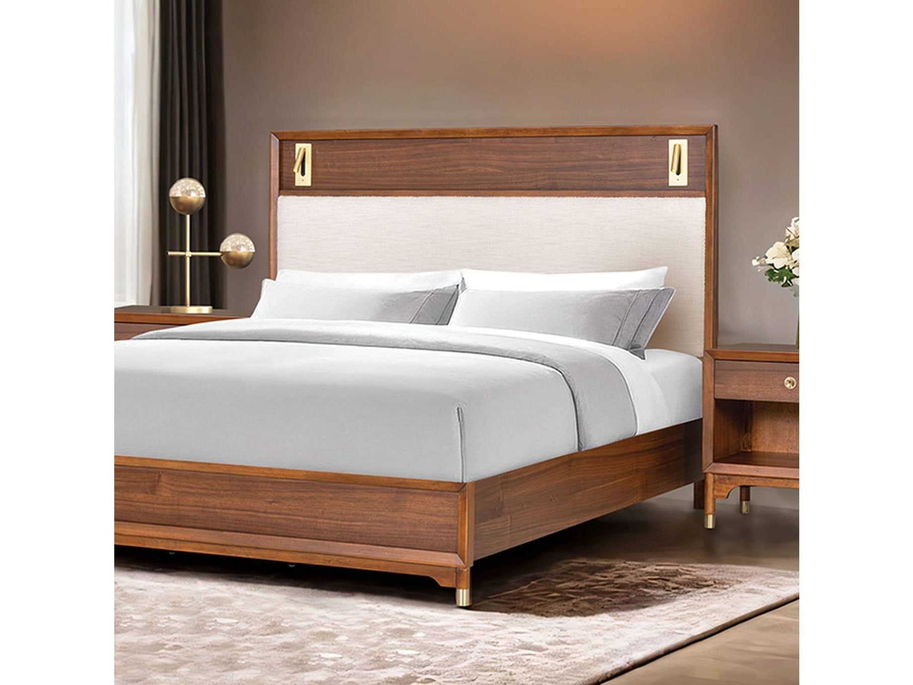 Hepburne Queen Walnut Bed
