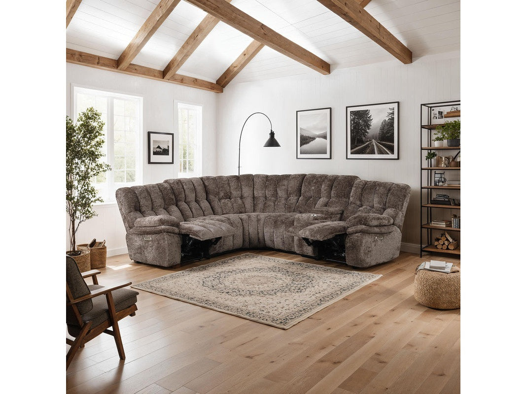 Hieronymus Dark Brown Power Sectional