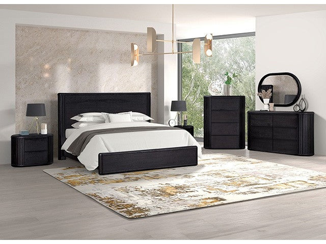 Hildesheim Black Queen 5 Piece Panel Bedroom Set w/Chest (N2)