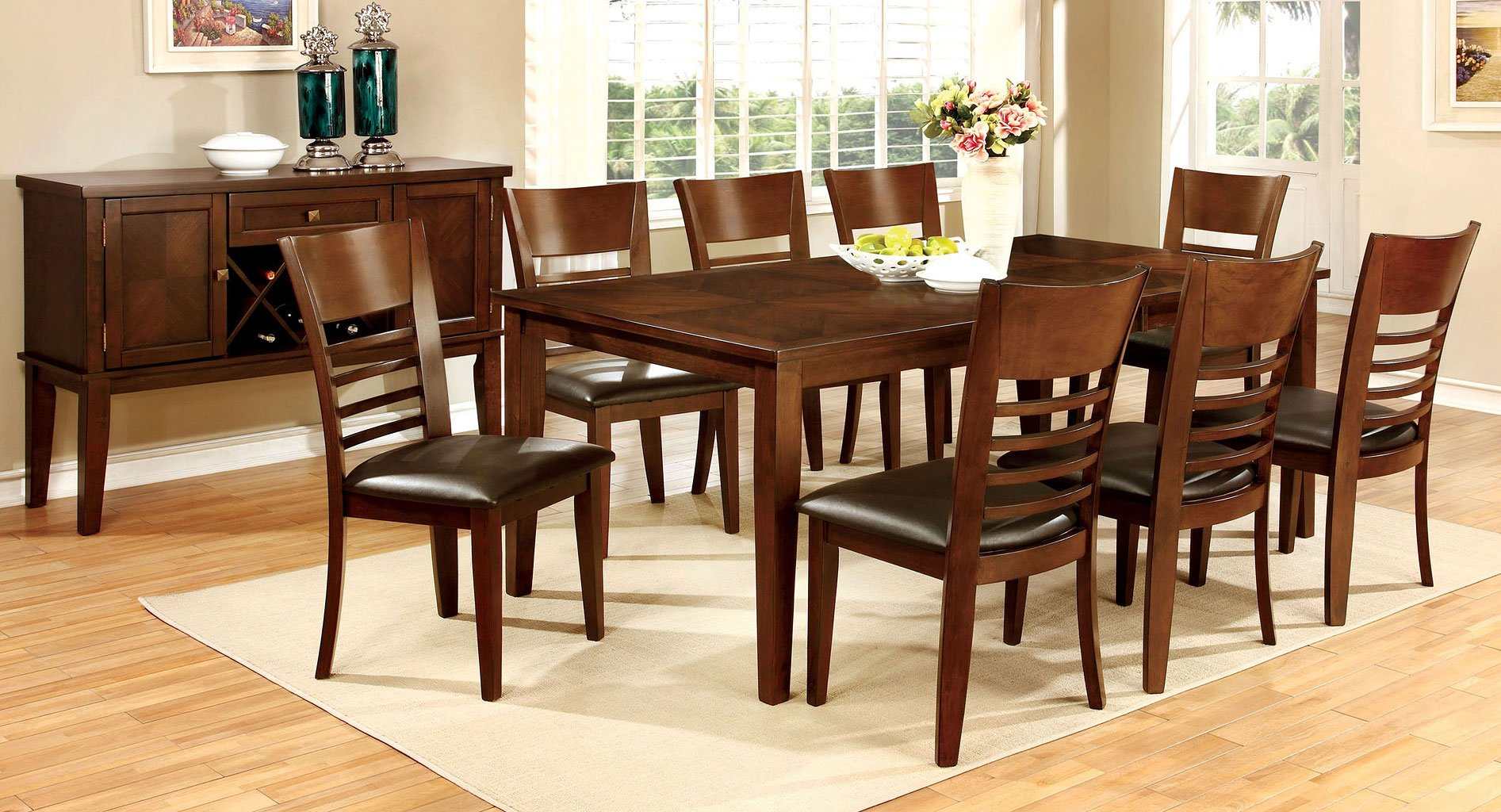 Hillsview Brown Cherry & Espresso Dining Table w/ 18" Extension