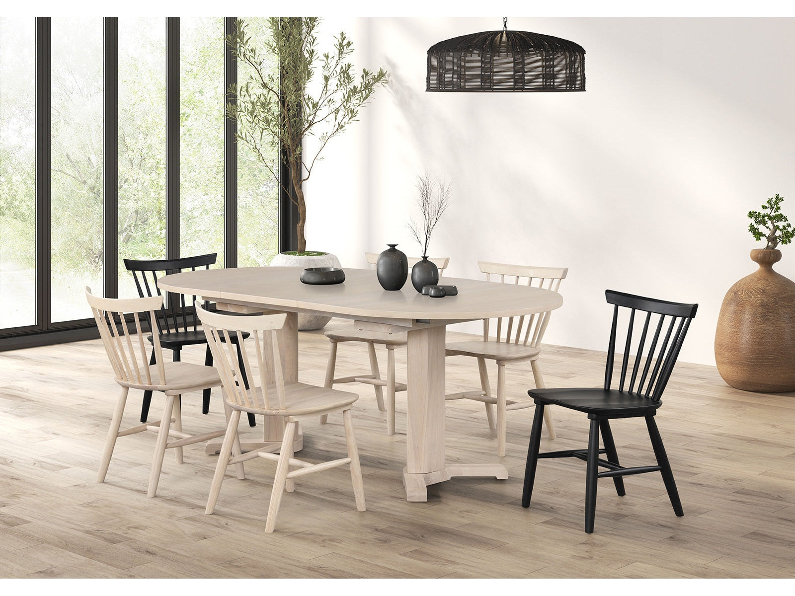 Hines White Oak 7 Piece Dining Set