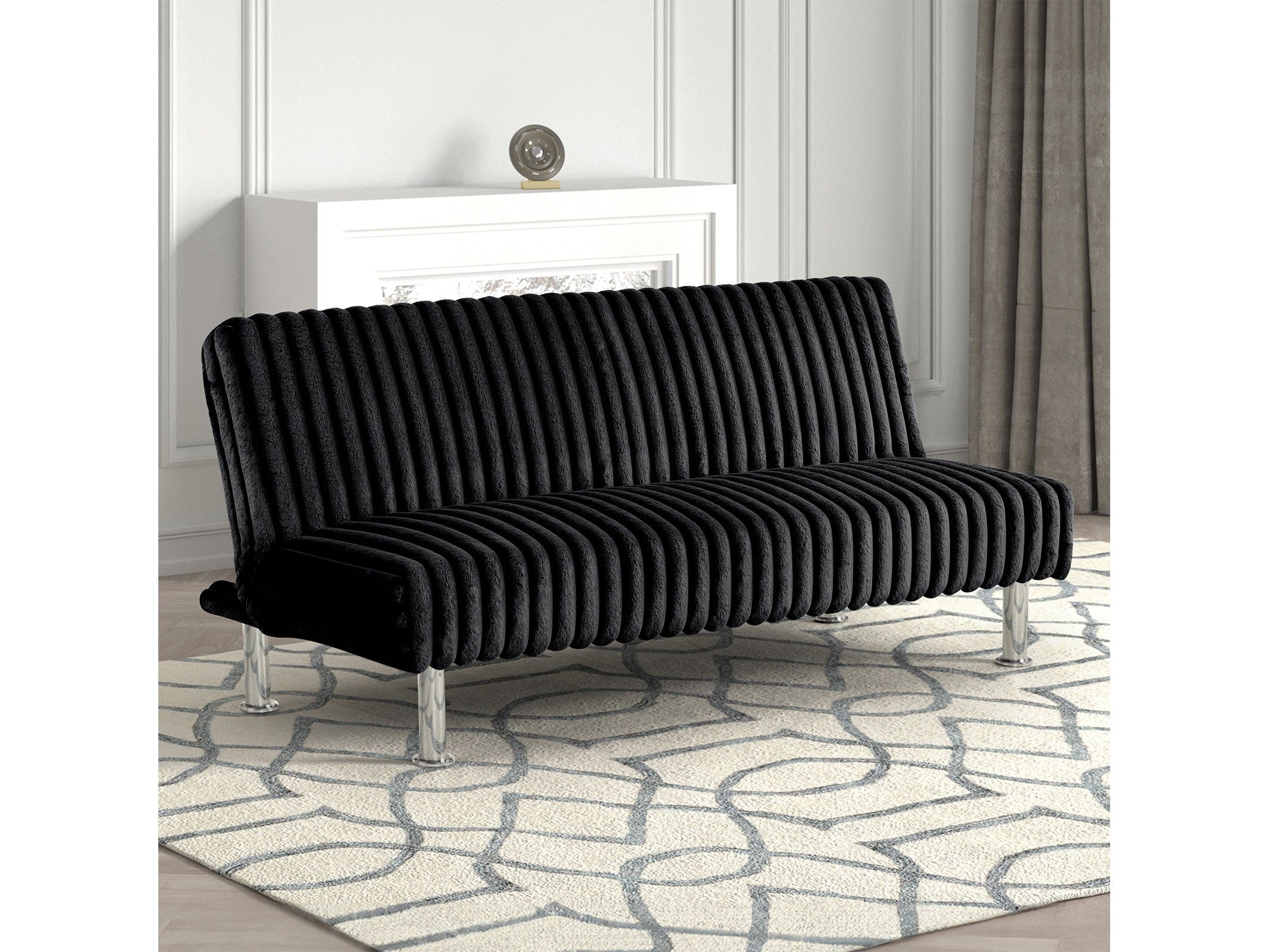 Hinwil Black Futon Sofa Bed