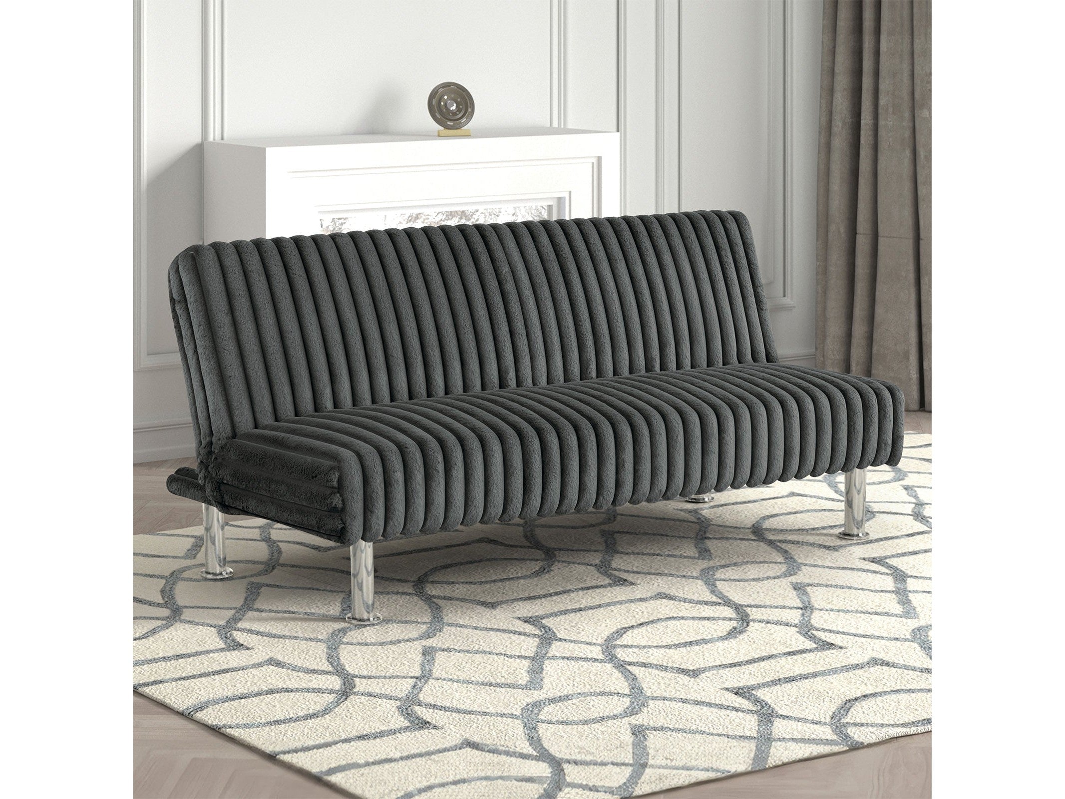 Hinwil Charcoal Futon Sofa Bed